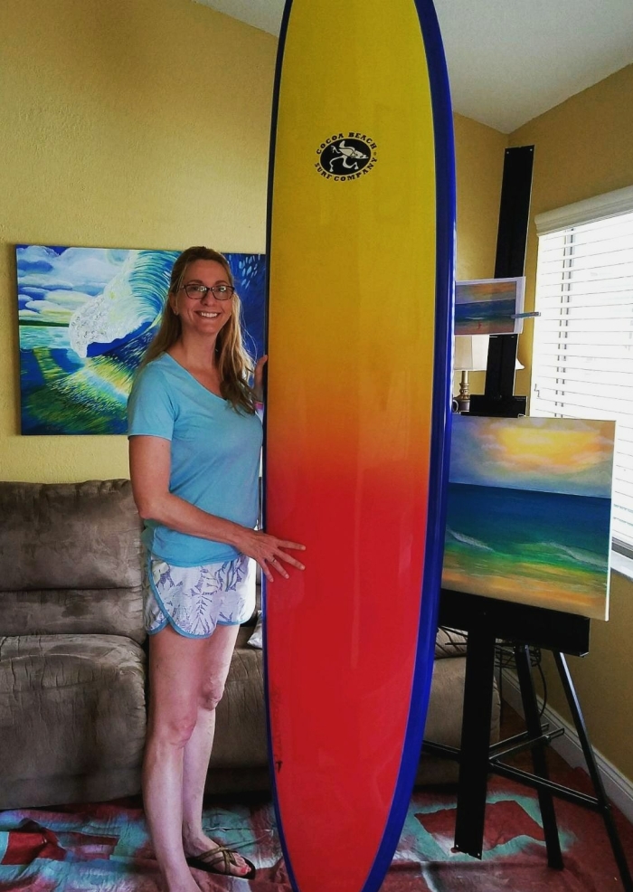 Jenn with new board